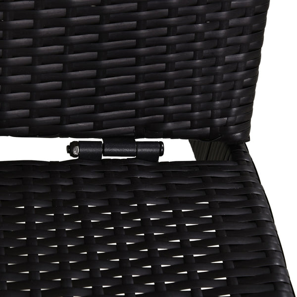 Foldable Wicker Patio Chaise Lounge - Beige