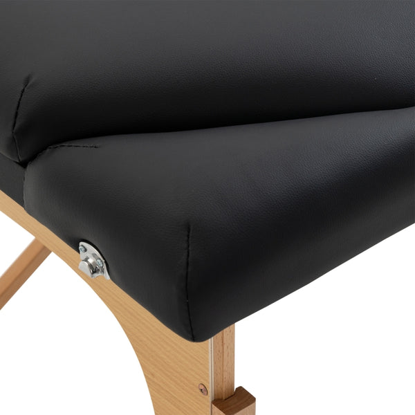 Portable Physio Reiki Massage Esthetics Table Bed With Bolster Pillow - Black