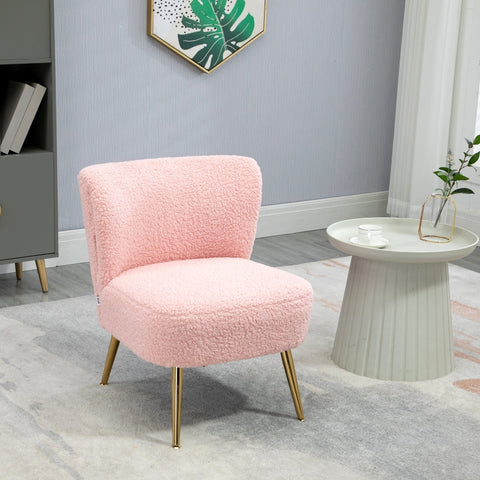 Lounge Chair with Gold Legs- Pink