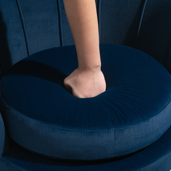 Modern Velvet-Touch Accent Chair - Blue