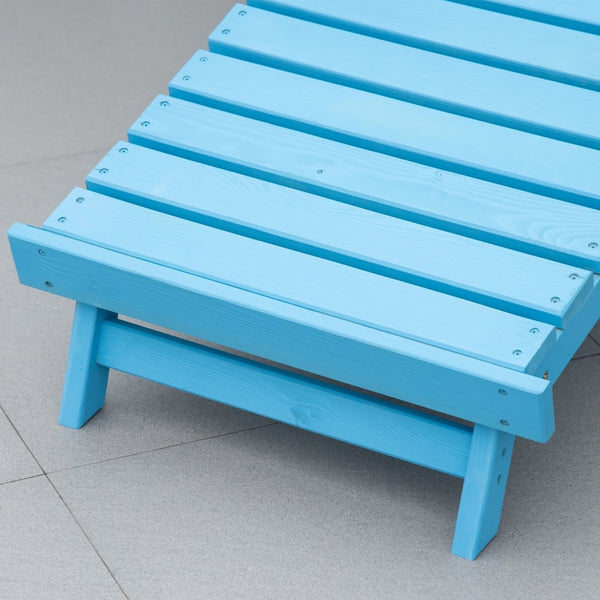 Foldable Adirondack Chair with Ottoman - Blue