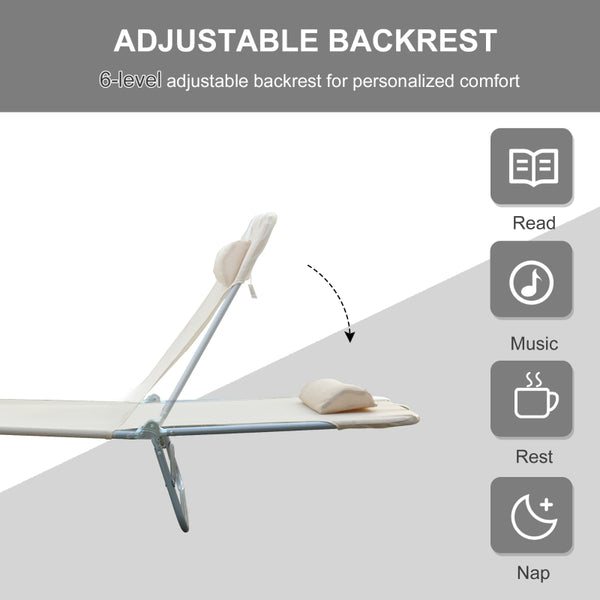 Adjustable Sun Bed - Beige