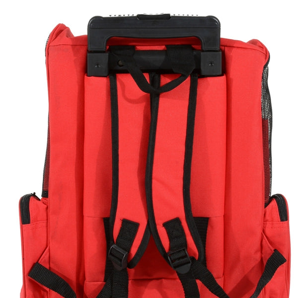 Portable Pet Carrier Rolling Backpack -  Red