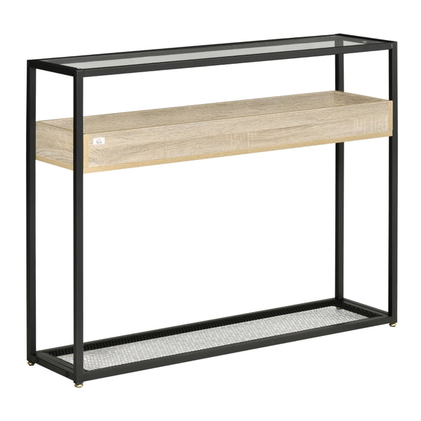 Industrial Narrow Console Table - Black