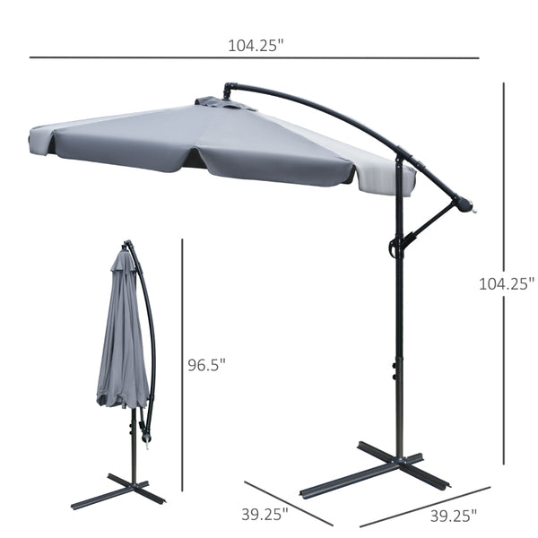 9ft. Offset Hanging Patio Umbrella - Dark Gray