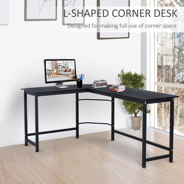 L-Shaped Computer Writing Desk - Black