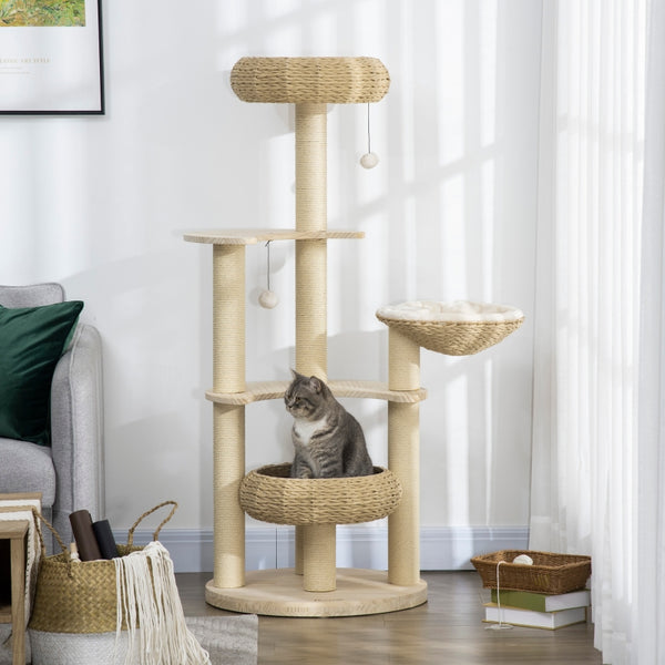57" Cat Tree Tower - Natural