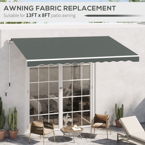 13' x 8' Retractable Awning Fabric Replacement - Gray