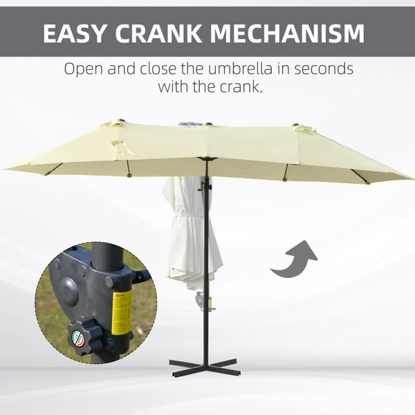 Outdoor Double Sided Patio Umbrella – Beige