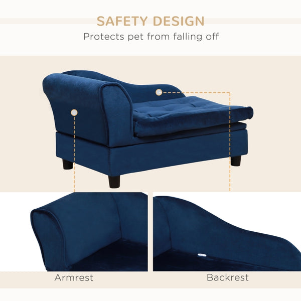 Chaise Lounge Pet Bed - Blue