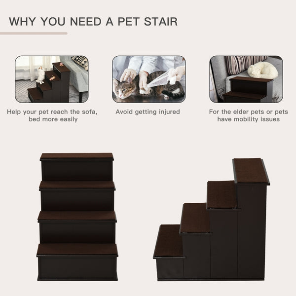 Pet Stairs for High Beds - Coffee