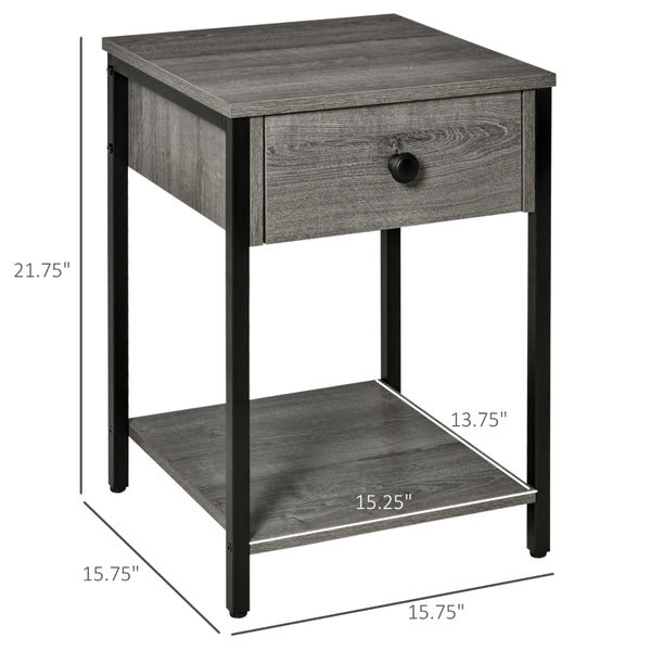 Industrial End Table - Gray