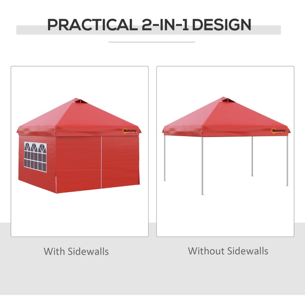 10' x 10' Pop Up Canopy Tent - Red