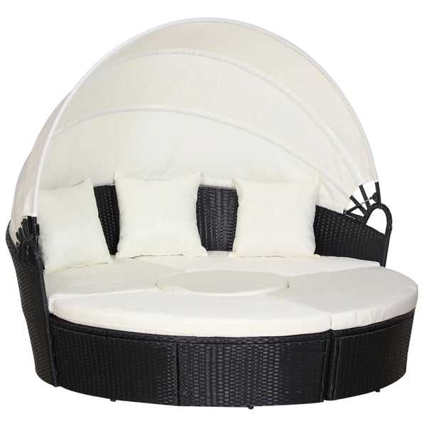 4pc Outdoor Daybed with Canopy - Cream White