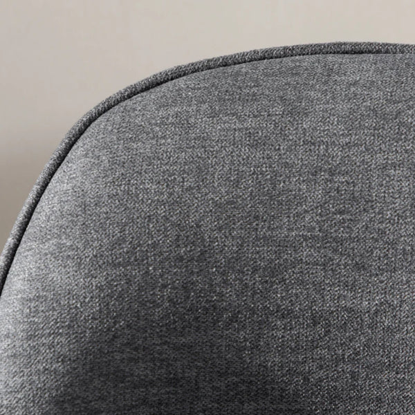 Set of 2 Mid-Back Upholstered Fabric Barstools  - Grey