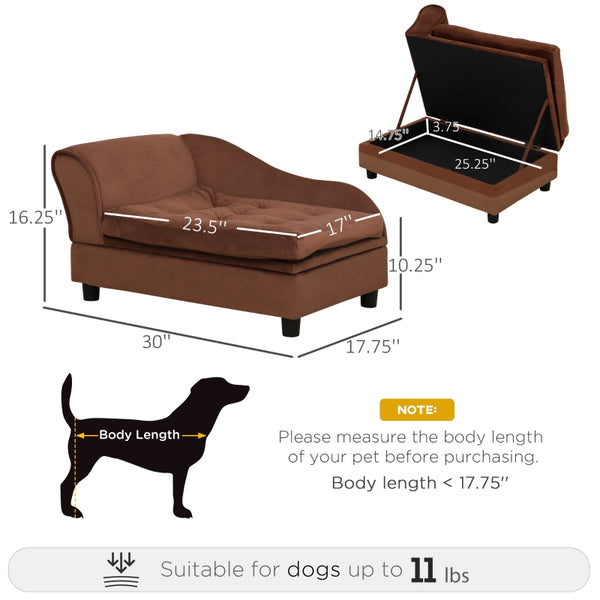 Chaise Lounge Pet Bed - Brown