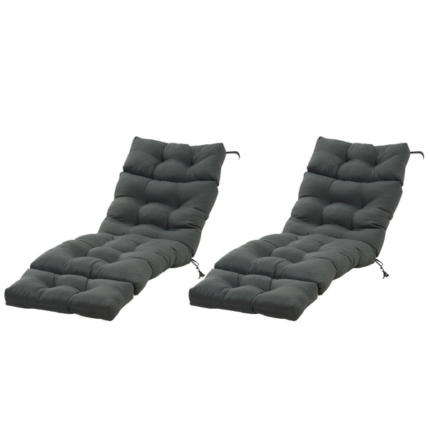 72" x 22" Set of 2 Outdoor Lounge Cushions - Dark Gray
