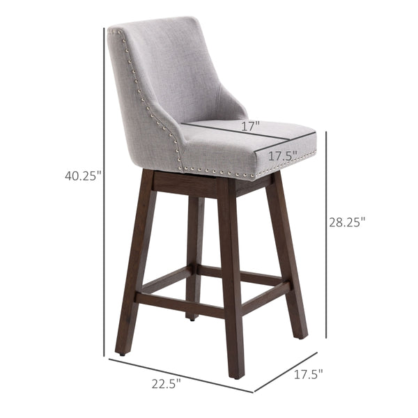 2 Armless Upholstered Bar Chairs - Light Gray