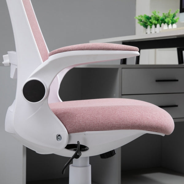 Home Office Chair with Flip-Up Arms - Pink