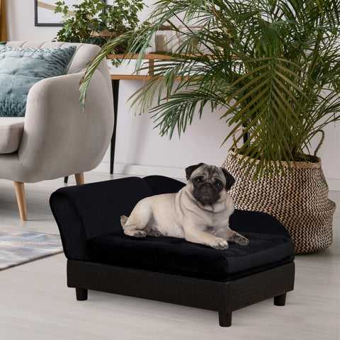 Chaise Lounge Pet Bed - Black