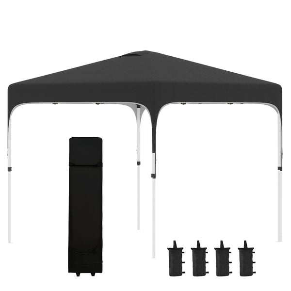 10' x 10' Height Adjustable Pop Up Tent - Black