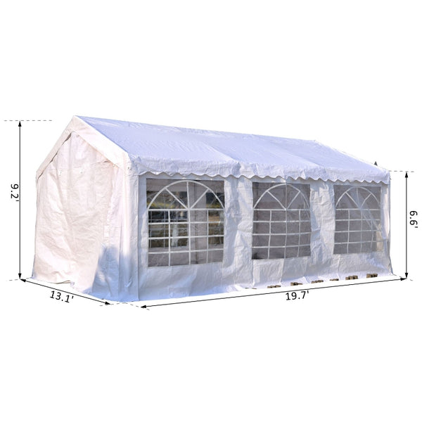 20x13 ft Large Steel Wedding Party Carport Canopy Tent - White