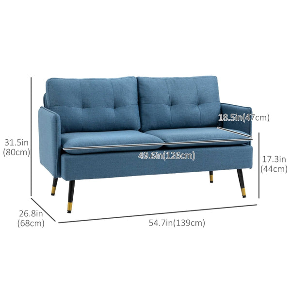 55" Loveseat Sofa - Dark Blue