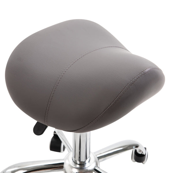 Salon Spa Massage Swivel Saddle Stool - Grey