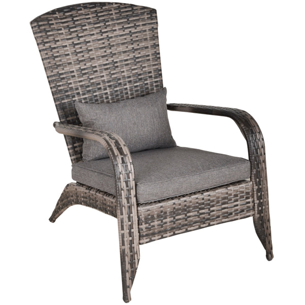 Outdoor Rattan Adirondack Deck Chair - Gray