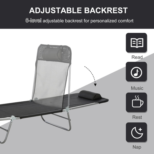 Adjustable Reclining Lounge Seat - Black