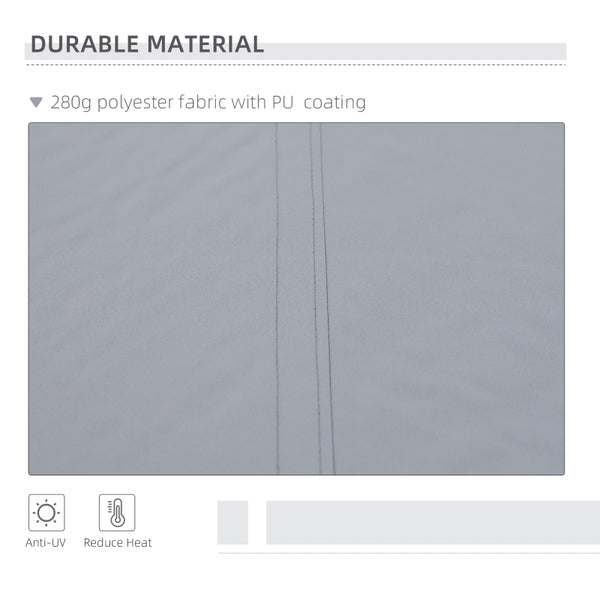 10’x8’ Manual Retractable Sun Shade Patio Awning - Gray