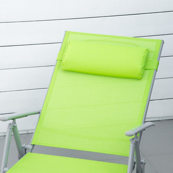Outdoor Foldable Chaise Lounge Chair - Green