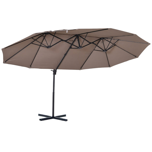 Outdoor Double Sided Patio Umbrella – Brown