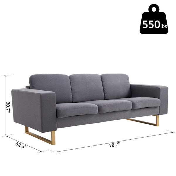 Modern Three Seat Sofa Set - Grey