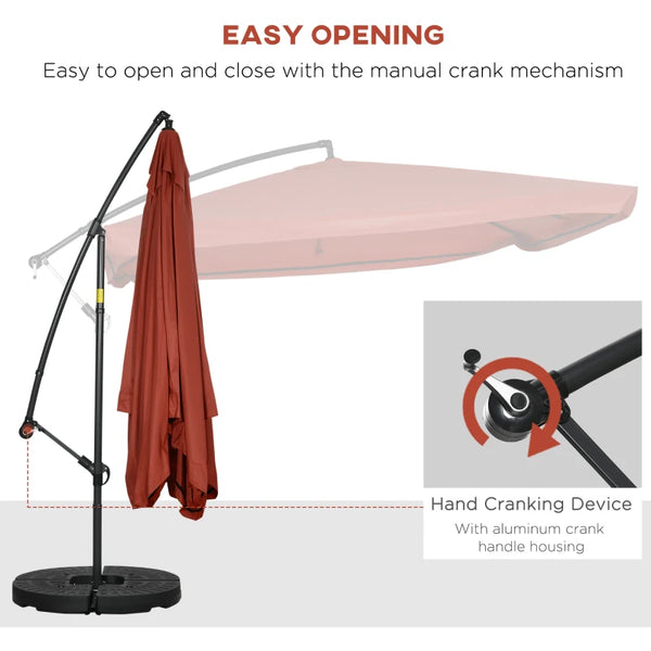 9ft Patio Offset Cantilever Umbrella - Wine Red