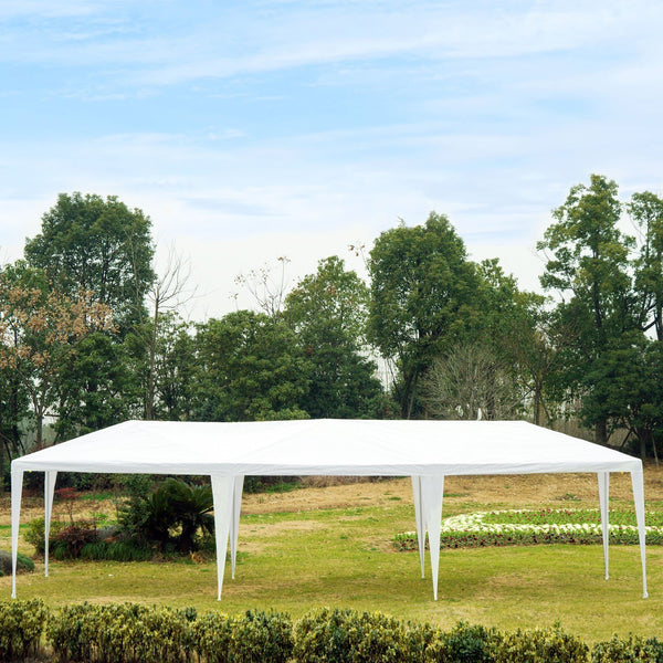 10x30 ft Party Tent Gazebo Canopy with 5 Removable Walls - White