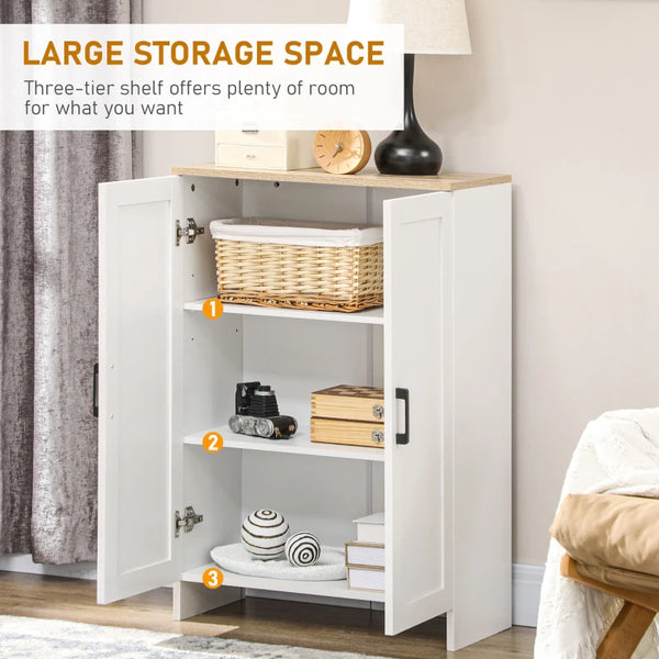 Modern Storage Cabinet with Adjustable Shelf - White