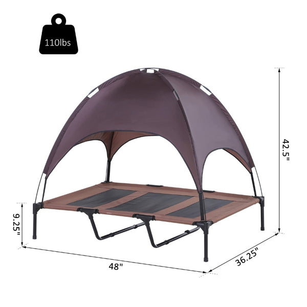 Raised Pet Puppy Cot with Shade in a Bag - 48"L