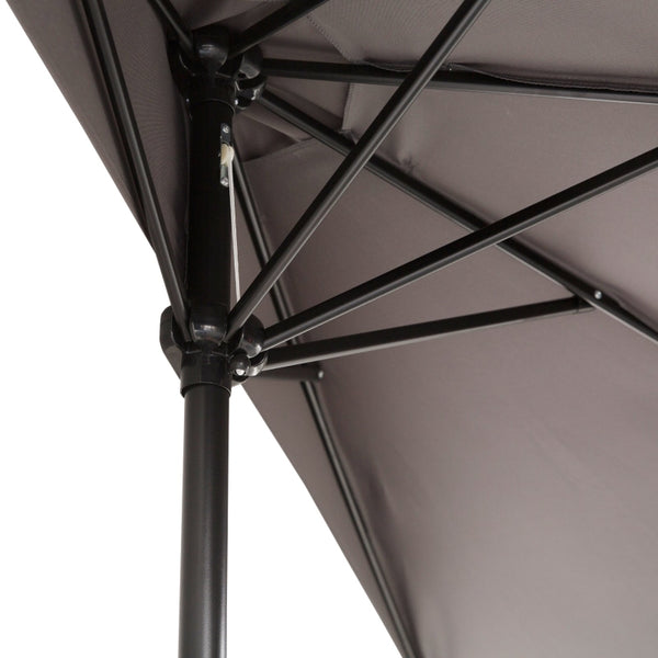9' Half Round Outdoor Parasol Wall Umbrella - Gray