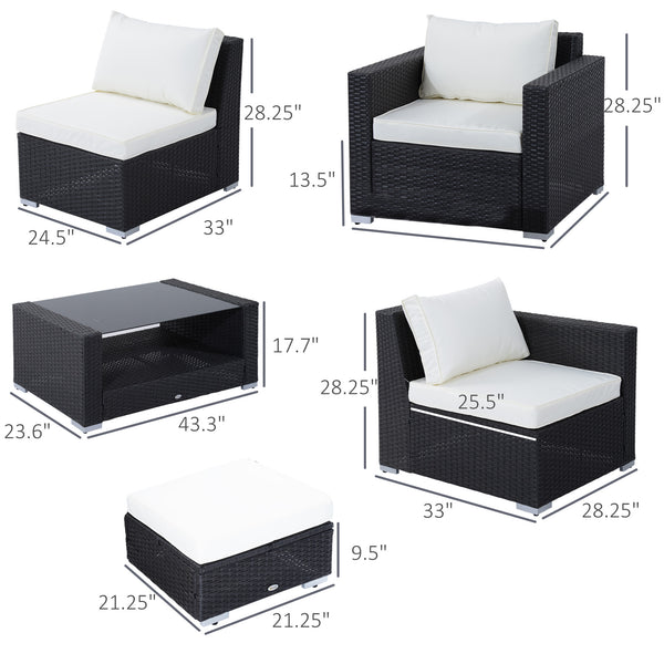 7pc Rattan Outdoor Patio Furniture Set