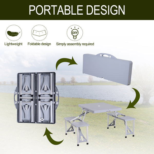 Outdoor Camping Portable Folding Table - Grey