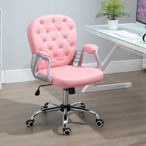 Tufted Home Office Chair - Pink