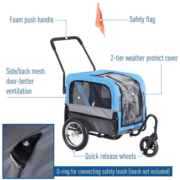 2-In-1 Pet Bicycle Trailer / Stroller