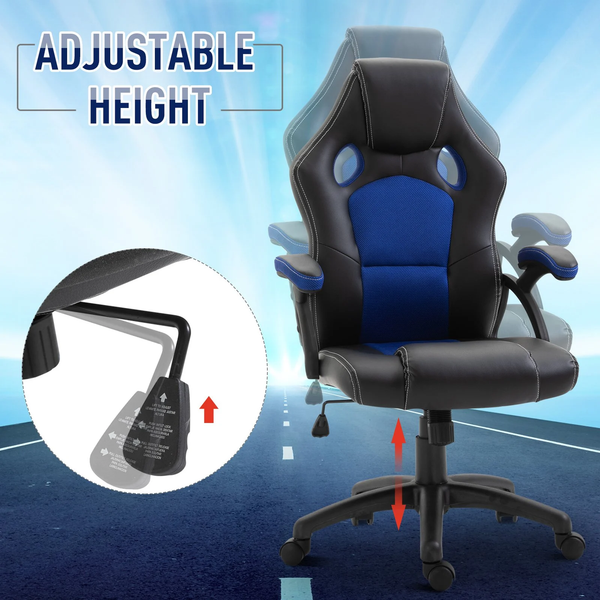Gaming Computer Swivel Home Office Chair - Blue