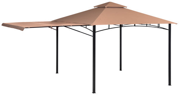 11x11 ft. Redwood Gazebo With Extendable Awning - Bronze