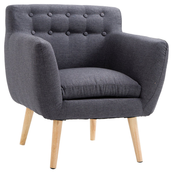 Modern Tufted Seat Chair - Dark Grey