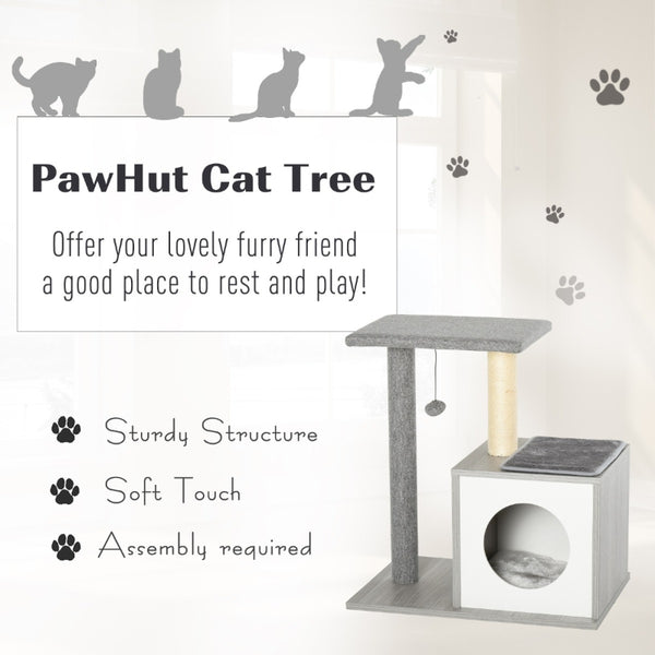 24.5" Cat Tree Multilevel Condo - Grey
