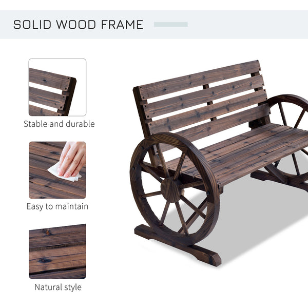 42" Wooden Wagon Wheel Bench