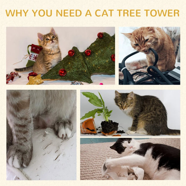 36" Cat Tree Kitty Tower - Grey