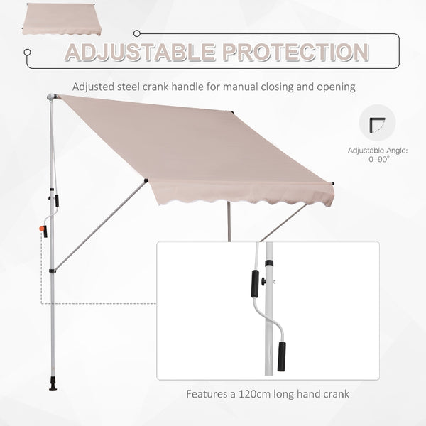 Floor-To-Ceiling Retractable Patio Awning - Beige